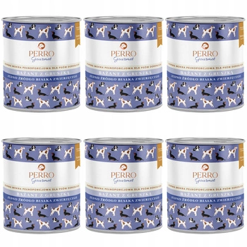 Perro Gourmet Monobiałkowa Karma Mokra Bażant z Gruszką 6 x 800g dla Psa