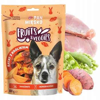 Pan Mięsko Fruits & Veggies przysmak dla psa Batat z Królikiem 100g