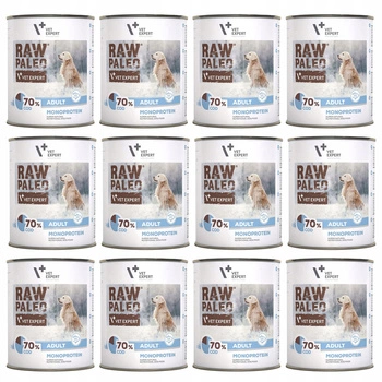 RAW PALEO Mokra Karma dla psa Mono Dorsz 12 x 800g Bezzbożowa