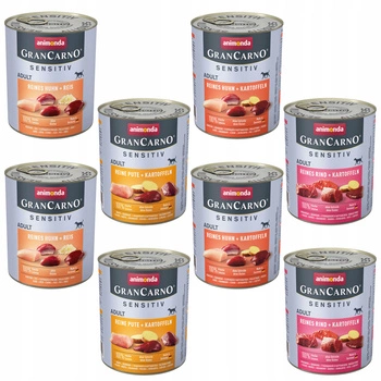 ANIMONDA GranCarno Sensitive karma mokra dla psa Mix Smaków 8 x 800g