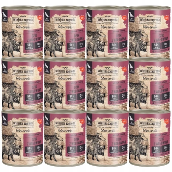 WIEJSKA ZAGRODA Leśne smaki mokra karma dla psa 12 x 800g Dzik Wołowina