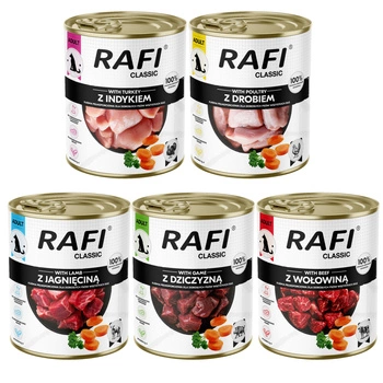 Dolina Noteci Rafi Classic karma mokra dla psa mix smaków 5 x 800g