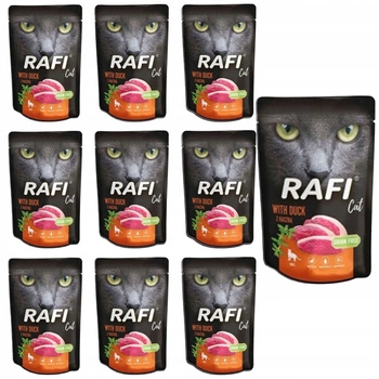 DOLINA NOTECI RAFI Karma mokra dla kota Kaczka 10 x 100g Bezzbożowa