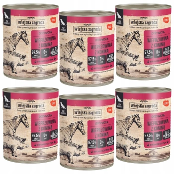 WIEJSKA ZAGRODA Karma mokra dla psa Wieprzowina Konina 6 x 800g
