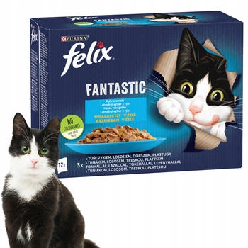 PURINA Felix Fantastic karma mokra dla kota rybny mix smaków 12 x 85g