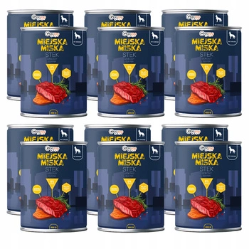 Gaczoo Miejska Miska bezzbożowa karma mokra dla psa Stek Wołowy 12 x 400g