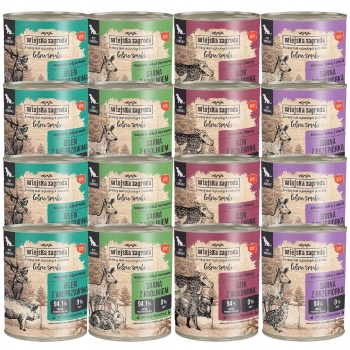 WIEJSKA ZAGRODA Leśne smaki Mokra karma psa Mix Smaków 16 x 800g bez zbóż