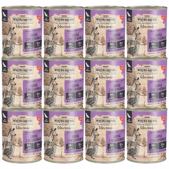 WIEJSKA ZAGRODA Leśne smaki Mokra karma dla psa 12 x 800g Sarna Przepiórka 