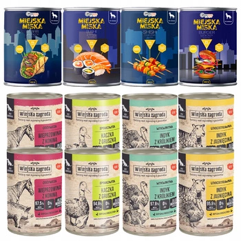 Wiejska Zagroda Miejska Miska Gaczoo Karma mokra psa mix smaków 12 x 400g