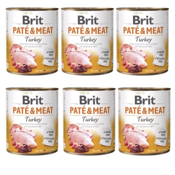 Brit Pate & Meat 6 x 800g Turkey mokra karma dla psa 