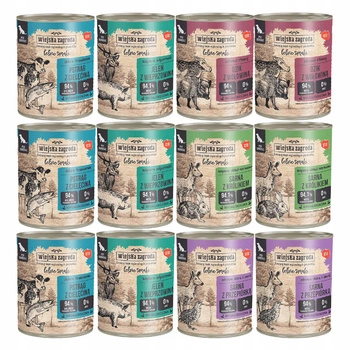 WIEJSKA ZAGRODA Leśne smaki Karma mokra dla psa mix smaków 12 x 800g Bezzbożowa