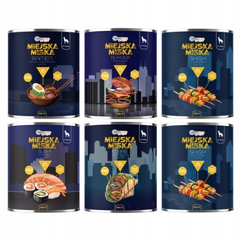Gaczoo Miejska Miska bezzbożowa karma mokra dla psa mix smaków 6 x 800g