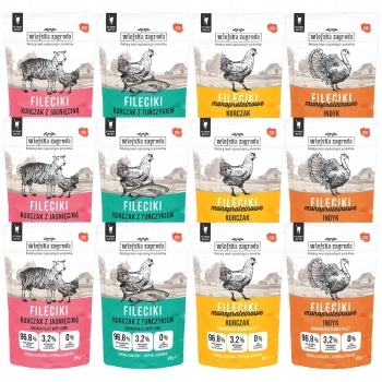 Wiejska Zagroda Fileciki karma mokra dla kota Mix Smaków 12 x 85g