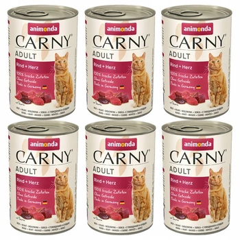 ANIMONDA Carny karma mokra dla kota Wołowina z Sercami 6 x 400g