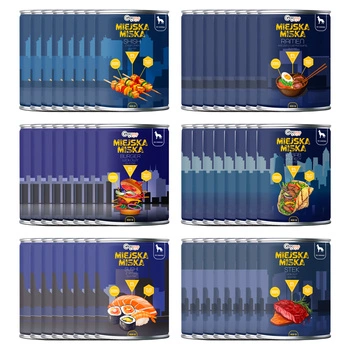Gaczoo Miejska Miska bezzbożowa karma mokra dla psa Mix smaków 48 x 400g