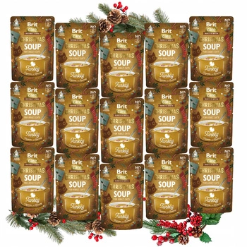 BRIT CHRISTMAS SOUP karma mokra zupa dla kota Indyk 15 x 75g