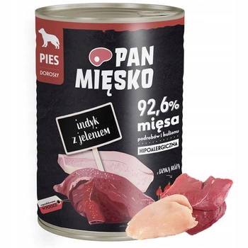 Pan Mięsko mokra karma dla psa 400g Indyk Jeleń