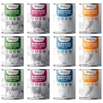 Mokra karma monobiałkowa dla psa Gaczoo MONO PROTEIN mix smaków 12 x 400g 
