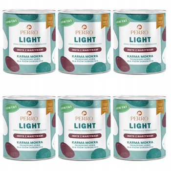 Perro LIGHT Monobiałkowa karma mokra dla psa indyk warzywa 6 x 800g