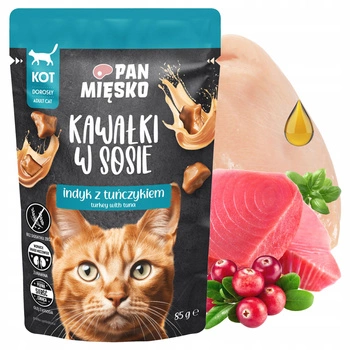 Pan Mięsko dla kota mokra karma 85g Indyk Tuńczyk