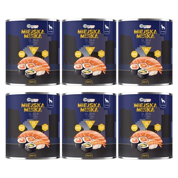Gaczoo Miejska Miska bezzbożowa karma mokra dla psa Sushi 6 x 800g
