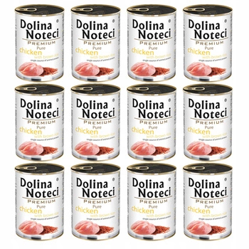 DOLINA NOTECI Premium Pure karma mokra dla psa kurczak z ryżem 12 x 400g