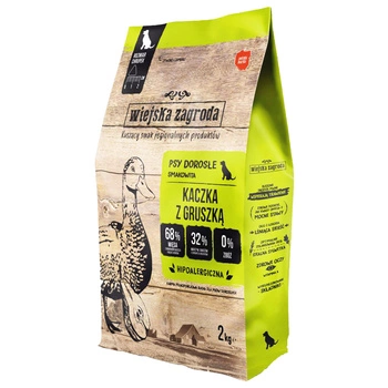 WIEJSKA ZAGRODA Karma sucha dla psa Kaczka z Gruszką CHRUPKI M 2kg