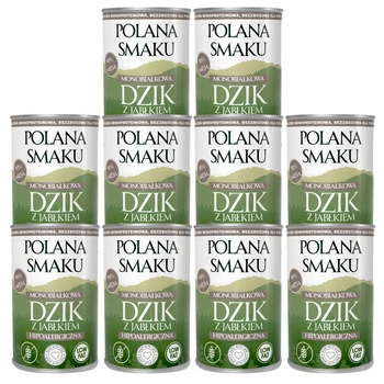 Mokra karma monobiałkowa dla psa Polana Smaku Dzik z jabłkiem 10 x 400g