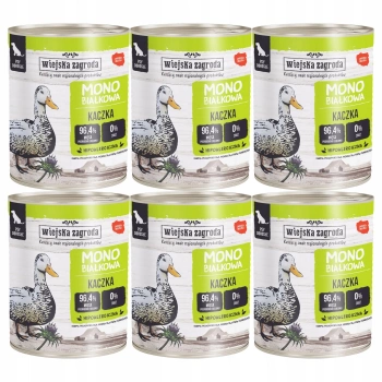 WIEJSKA ZAGRODA Monobiałkowa Kaczka karma mokra dla psa 6 x 800g