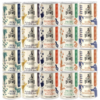 BEMO karma mokra dla psa mix smaków 20 x 400 g Monobiałkowa
