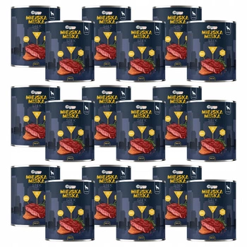 Gaczoo Miejska Miska bezzbożowa karma mokra dla psa Stek Wołowy 18 x 800g