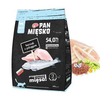 Pan Mięsko Karma dla kota sucha 400 g Kurczak z Pstrągiem