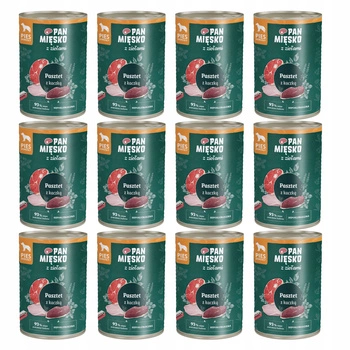 PAN MIĘSKO z Ziołami Karma mokra dla psa Pasztet Kaczka 12 x 400g