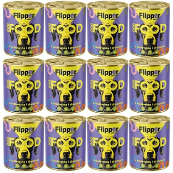 FLIPPER Mokra karma dla psa Dolina Noteci Wołowina Drób 12 x 800g