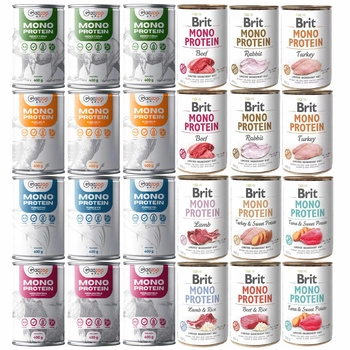 BRIT Gaczoo MONO PROTEIN monobiałkowa karma mokra psa mix smaków 24 x 400g