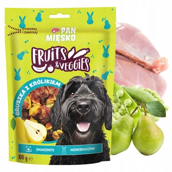 Pan Mięsko Fruits & Veggies przysmak dla psa Gruszka z Królikiem 100g