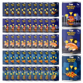 Gaczoo Miejska Miska bezzbożowa karma mokra dla psa Mix smaków 48 x 400g