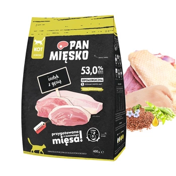 Pan Mięsko karma dla kota sucha 400g Indyk z Gęsią