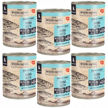 WIEJSKA ZAGRODA Mokra Karma dla szczeniąt Rybna Uczta 6 x 800g bezzbożowa