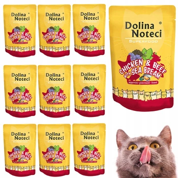 Dolina Noteci Superfood mokra karma dla kota 10 x 85g Kurczak Wołowina 