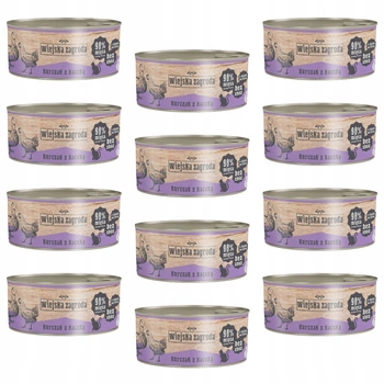 WIEJSKA ZAGRODA Karma mokra dla kota Kurczak Kaczka 12 x 85g Bezzbożowa