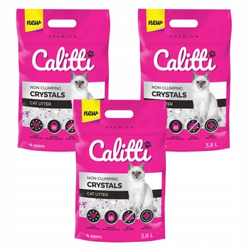 Calitti silikonowy żwirek dla kota 3 x 3,8l crystals