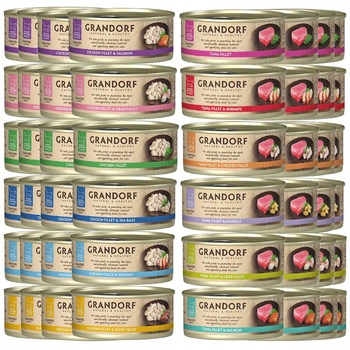 GRANDORF zdrowa karma mokra dla kota mix smaków 48 x 70g Bezzbożowa