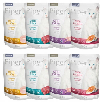 DOLINA NOTECI PIPER Karma mokra dla kota mix smaków 8 x 100g Bezzbożowa