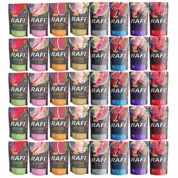 Karma mokra dla psa RAFI MIX Smaków 40 x 500g
