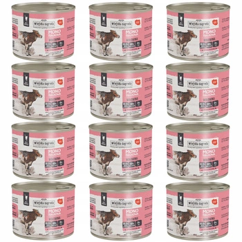 WIEJSKA ZAGRODA MONO Karma mokra dla kota Wołowina 12x200g