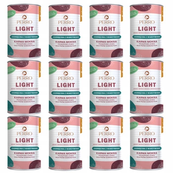 PERRO Light Monobiałkowa karma mokra dla psa Jagnięcina warzywa 12 x 400g