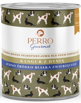 Perro Gourmet Monobiałkowa karma mokra dla psa Kangur z dynią 800g