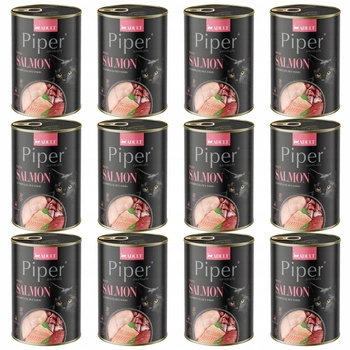PIPER Karma mokra dla kota Dolina Noteci Łosoś 12 x 400g bez zbóż