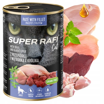 SUPER RAFI Cat karma mokra dla kota Przepiórka 400g